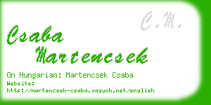 csaba martencsek business card